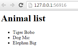 animal list